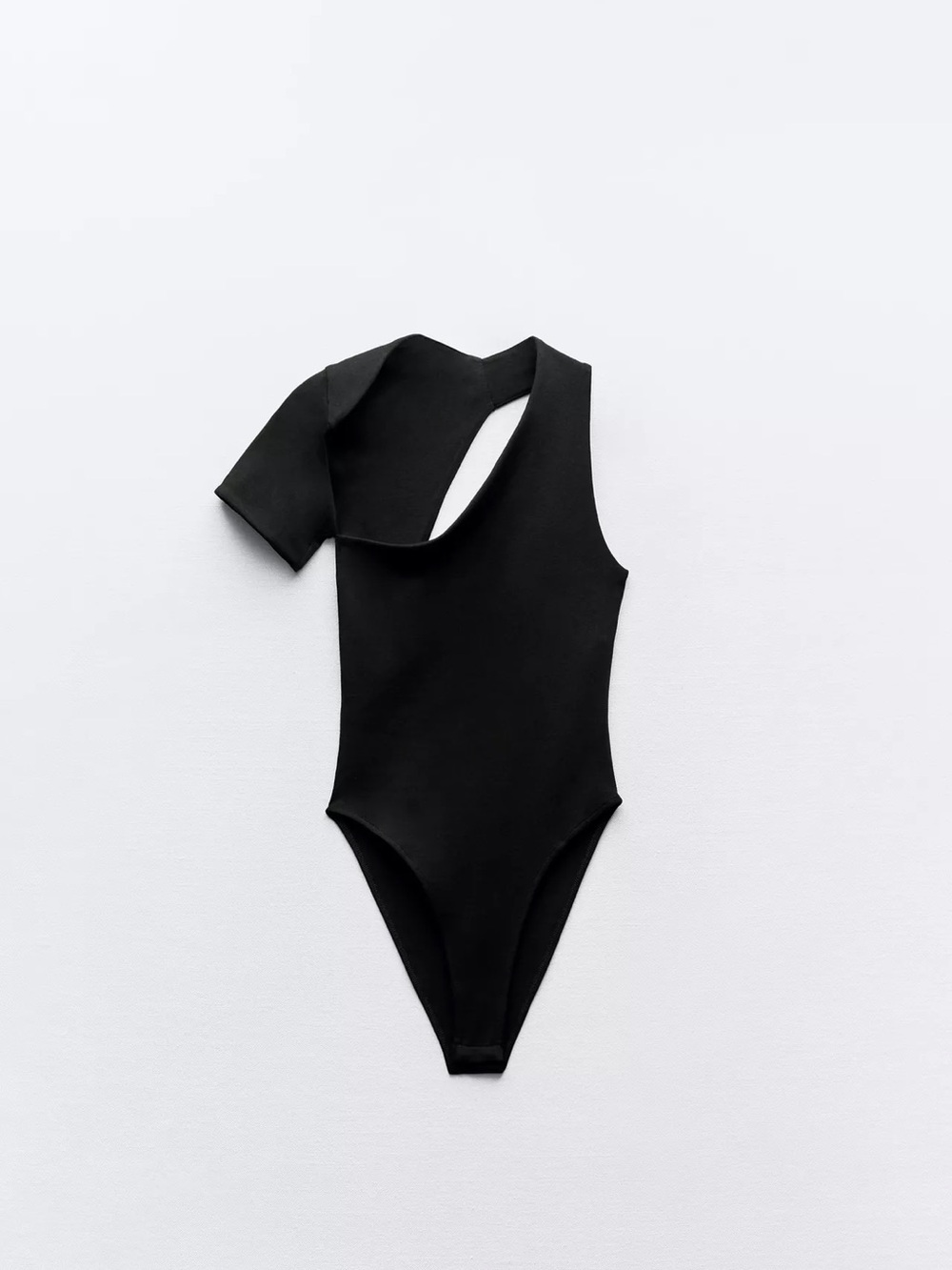 Zara Black Asymmetric Cut Out Bodysuit